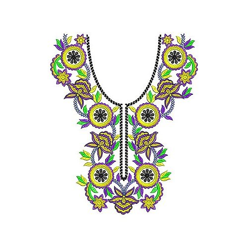 Sleeveless Fashion Kurti Neck Embroidery Design