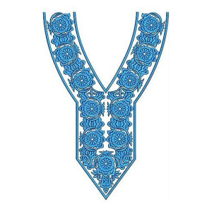 Floral Mesh Tee Front Embroidery Design