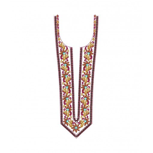 Arabian Jalabiya Caftan Designer Yoke Gala Embroidery Design