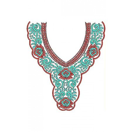 Khaleeji Style Neck Yoke Gala Embroidery Design