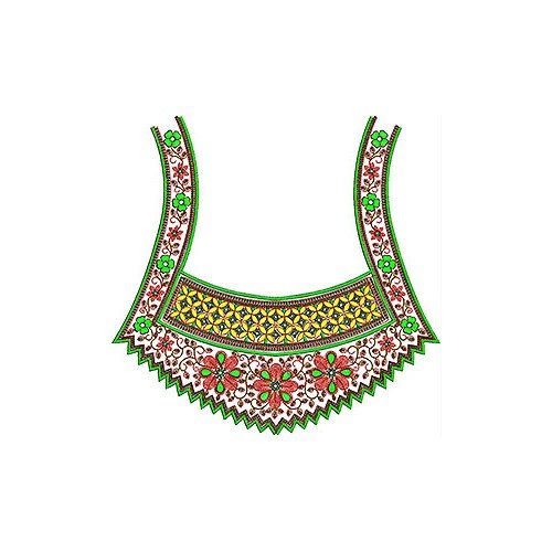 Bride Boho Gypsy Sequins Cording Neck Embroidery Design