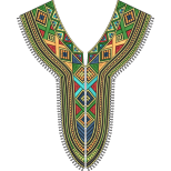 Ornate African Dashiki Neckline Embroidery Design