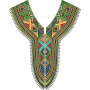 Ornate African Dashiki Neckline Embroidery Design