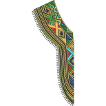 Ornate African Dashiki Neckline Embroidery Design