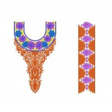 Princess Lady Fashion Neck Embroidery Design Princess Lady Fashion Neck Embroidery Design
