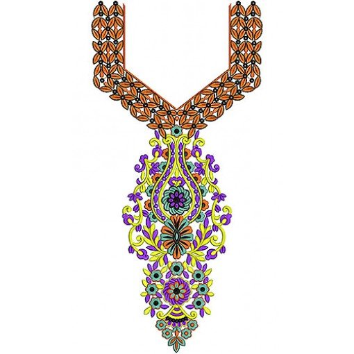 Strapless Embroidery Jalabiya Neck Design