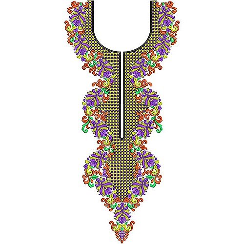High Embroidery Arabian Neck Design