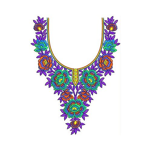 Fancy High Neck Embroidery Design