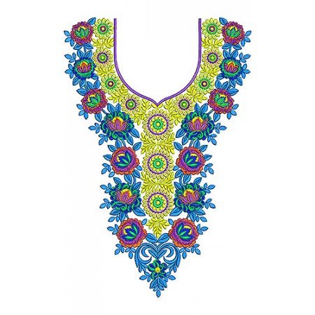 Pakistani Caftan Yock Neck Embroidery Design