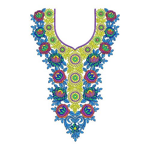 Pakistani Caftan Yock Neck Embroidery Design