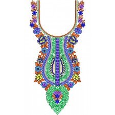 Beauty Farasha Flower Embroidery Neck Design