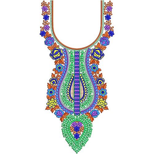 Beauty Farasha Flower Embroidery Neck Design