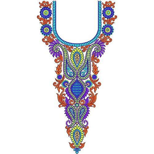 Anarkali Dress Long Neck Embroidery Design