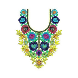 Golden Wedding Embroidery Neck Design