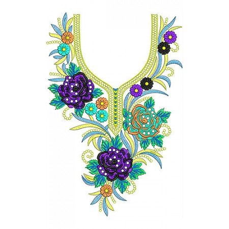 Anarkali Neck Embroidery Designs