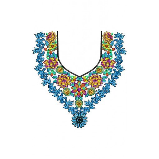Beautiful V-Arched Neck Embroidery Design Beautiful V-Arched Neck Embroidery Design