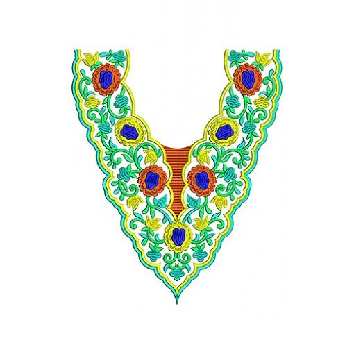 Maxi Dress Embroidery Neck Design