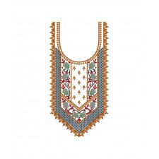 3mm Sequins Neck EMB Design For Kurti Top Tunic
