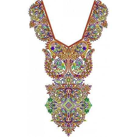 Vibrant Color Designer Clothing Embroidery Design