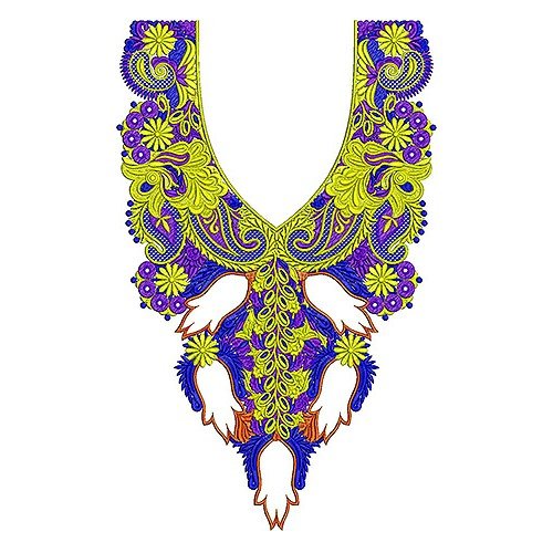 Velvet Fabric Shown Style Neck Yoke Gala Embroidery Design