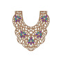 Gold Embroidery Bold Satin Dress Embroidery Design
