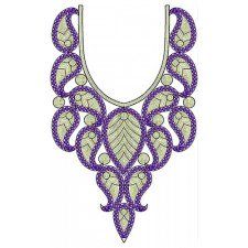 Paisley Designer Neck Sequins Cording Embroidery Design Paisley Designer Neck Sequins Cording Embroidery Design