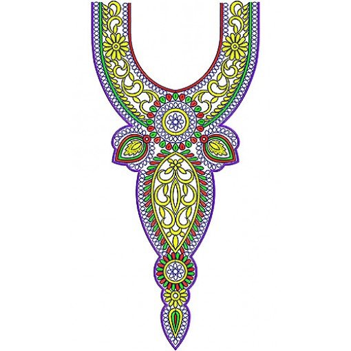 Latest Long Neck Yoke Gala Cording Embroidery Design Latest Long Neck Yoke Gala Cording Embroidery Design