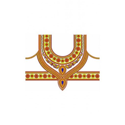 Bohemian Type Neck Embroidery Design