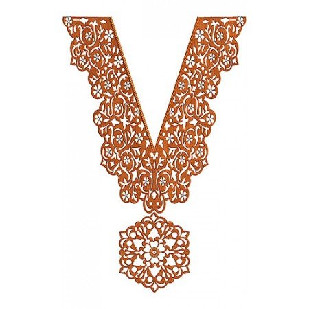 V-Neck Dress Embroidery Design