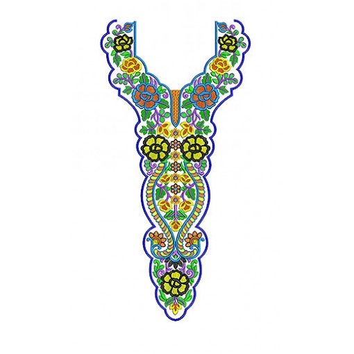 Evening Party Dress Neck Embroidery Design