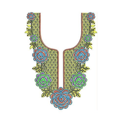 African Inspired Art Neck Embroidery Design