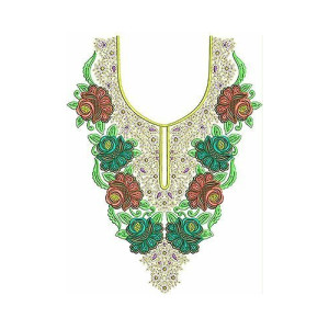 South African Clothing Embroidery Neck Design 4763