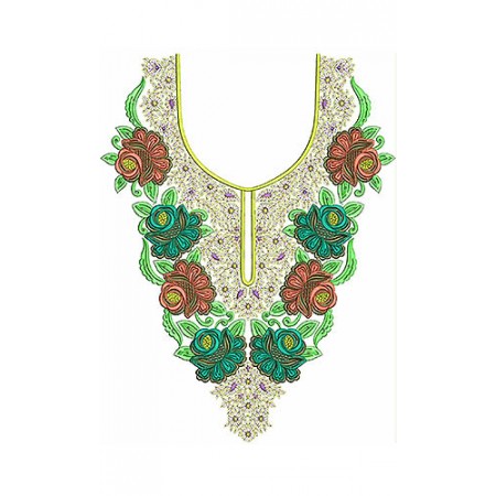 South African Clothing Embroidery Neck Design 4763