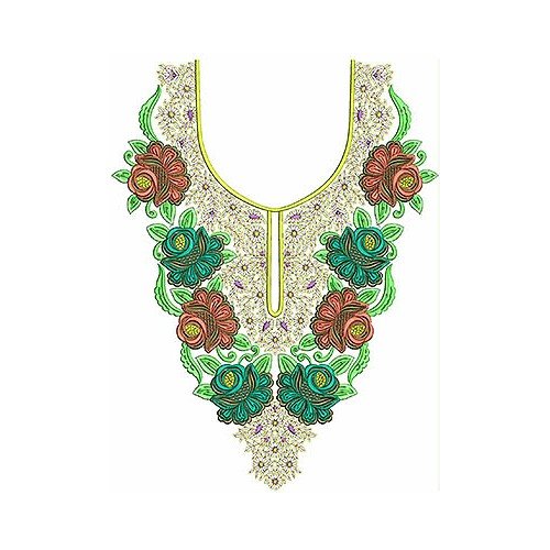 South African Clothing Embroidery Neck Design 4763