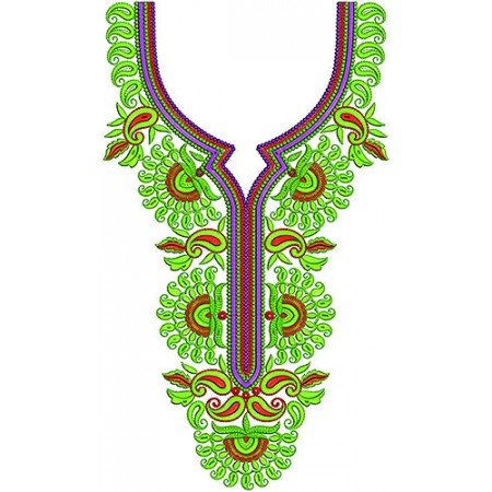Evening Dress Fully Embroidery Neck Design