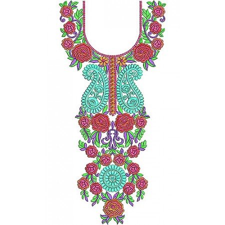 Moroccan Dubai Style Neck Yoke Gala Embroidery Design