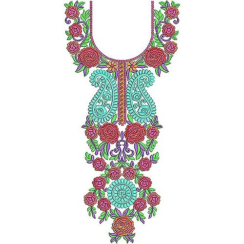 Moroccan Dubai Style Neck Yoke Gala Embroidery Design