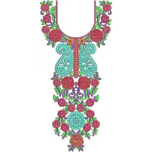 Moroccan Dubai Style Neck Yoke Gala Embroidery Design Moroccan Dubai Style Neck Yoke Gala Embroidery Design
