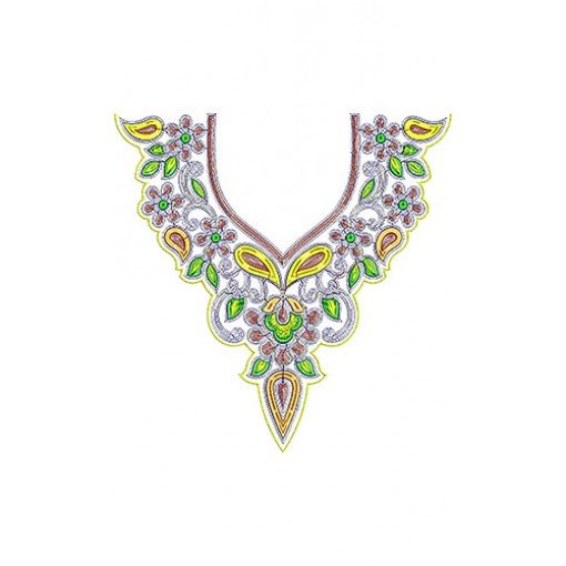New Cording Neck Embroidery Design 2014