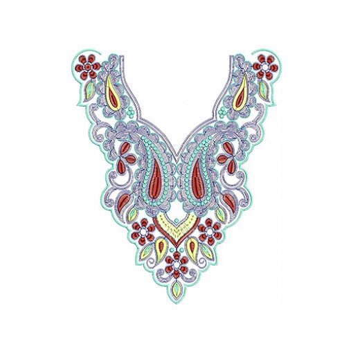 Paisley Gold Neck Design For Dresses