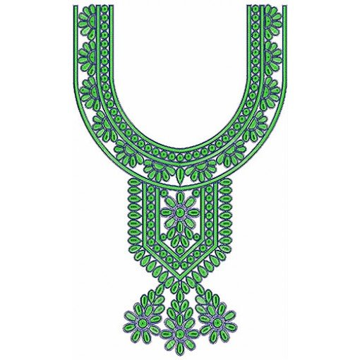Pakistani Dress Neck Embroidery Design 2014