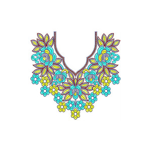 Southwestern Girls Neck Embroidery Design