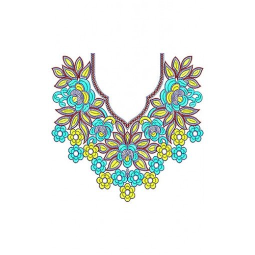 Southwestern Girls Neck Embroidery Design