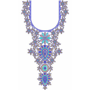 Ladies Fashion Neck Embroidery Design