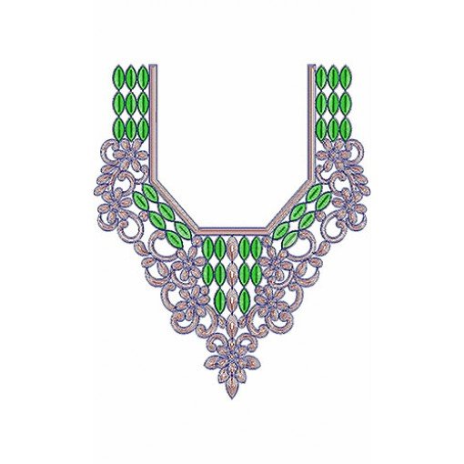 Arabian Boat Neck Embroidery Design