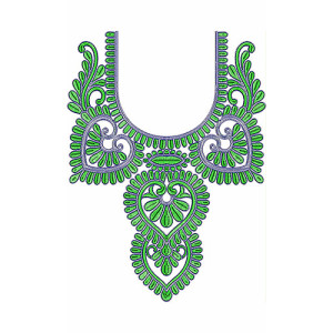 Attractive Embroidery Cording Neck Design