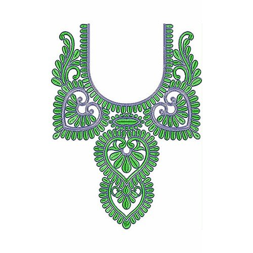 Attractive Embroidery Cording Neck Design