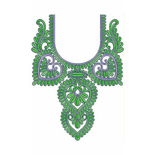 Attractive Embroidery Cording Neck Design
