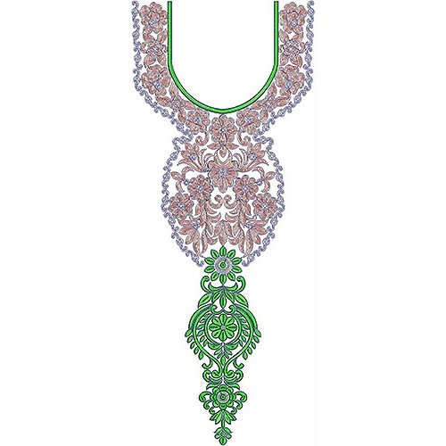Long Arabic Fashion Cording Neck Design