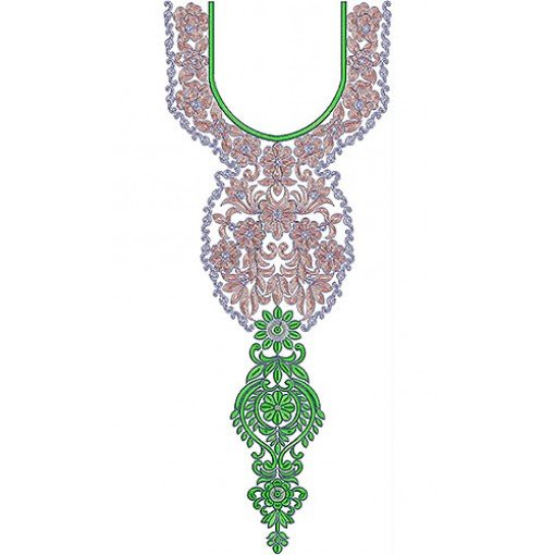 Long Arabic Fashion Cording Neck Design